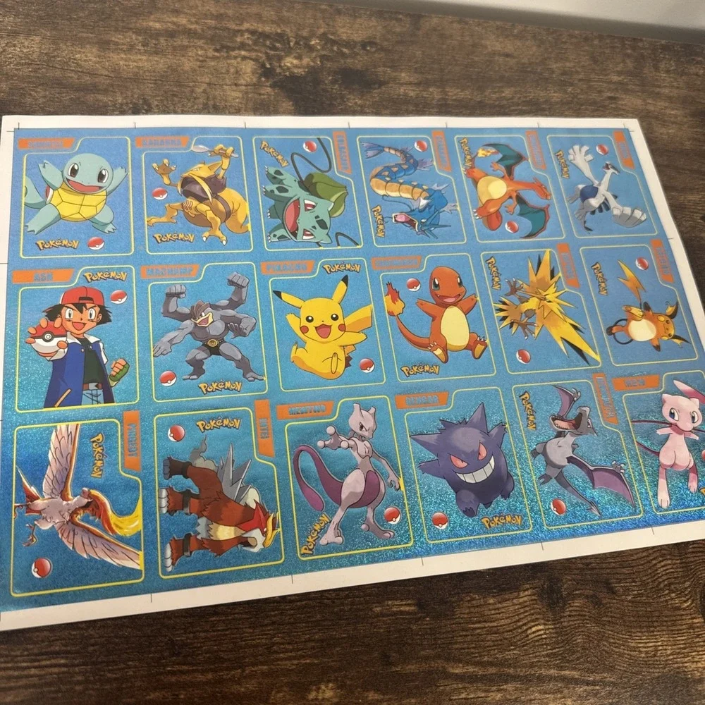 Pokémon‎ Slammer Turquoise Glitter Foil Uncut Sheet - Peru
